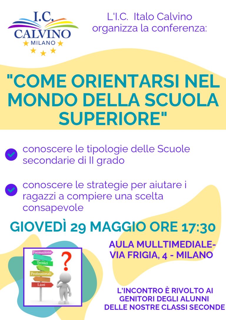 CONFERENZA “COME ORIENTARSI NEL MONDO DELLA SCUOLA SUPERIORE”