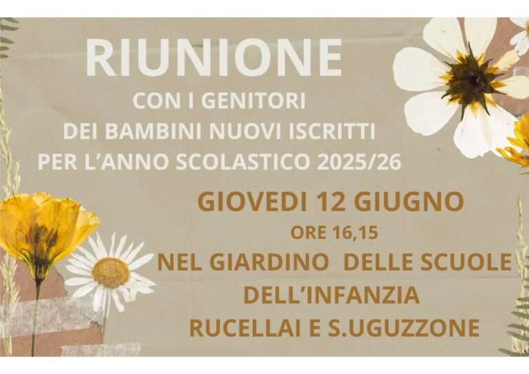 RIUNIONE GENITORI NUOVI ISCRITTI SCUOLA DELL’INFANZIA